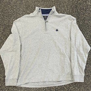 Brooks Brothers Grey Pique Half-Zip Fleece